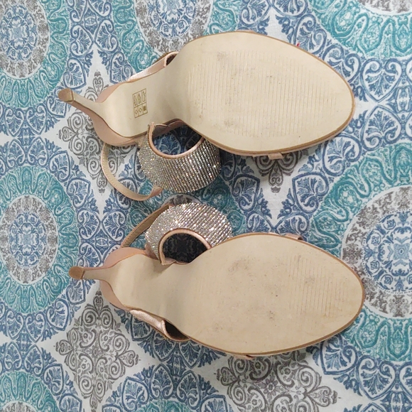 Pink/Blush Fashion Nova Sling-Back Jeweled Heels - Picture 5 of 5